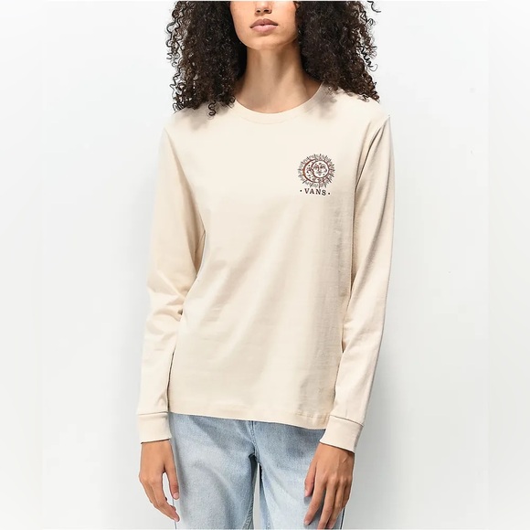 NWOT Vans Elevate Tan Long Sleeve T-Shirt - Picture 1 of 5